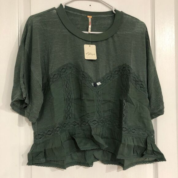 Brand New Free People Fall In Love Wash Army Tee For Women Size Small - Picture 5 of 9